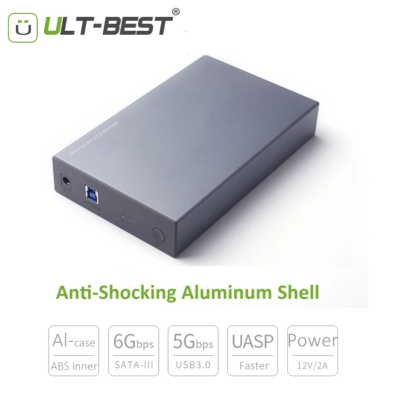 ULT-BEST 3,5 дюймов HDD корпус док-станция USB3.0 к SATA3.0 Алюминий жесткий диск HDD Дело Поддержка UASP 6 Гбит/с 8 ТБ