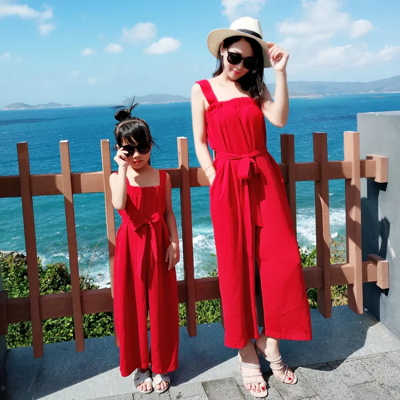 

Family matching mother daughter mommy and me clothes family look girls korean clothing women summer beach romper outfits 27