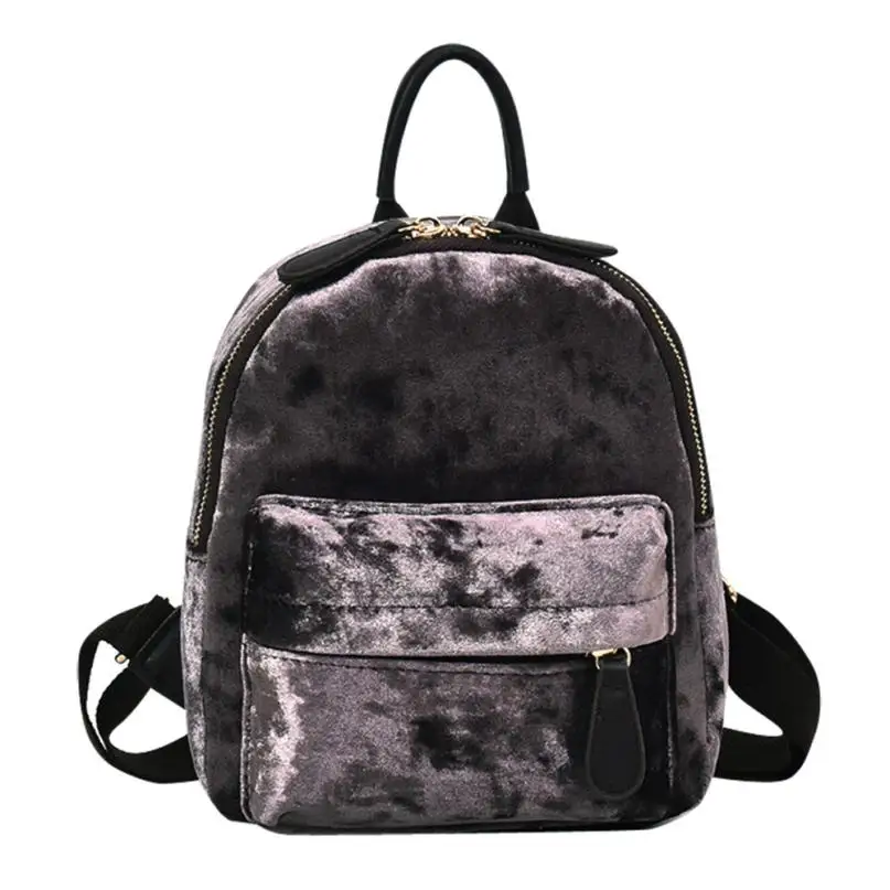 Mini Backpack Female Velour Rucksack Travel Small Backpack Cute School Bags College Backpacks ...