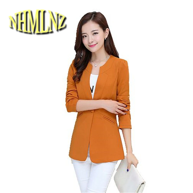 Buy New Spring Autumn Women Suit Coat Slim Solid color Long sleeve Suit Single