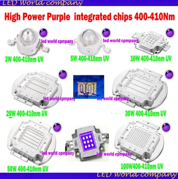 

Free shipping High Power 3W 5W 10W 20W 30W 50W 100W 395-405NM UV LED Chip with Epileds 45x45mil Chip for Ultra Violet Lamp DIY