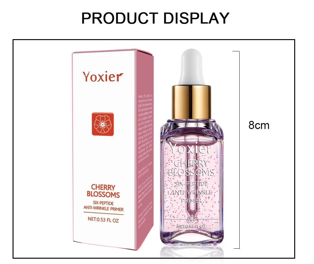3 шт./лот Yoxier новая брендовая основа для макияжа отбеливающая эссенция для лица цветущая вишня профессиональная Сыворотка против морщин основа праймер