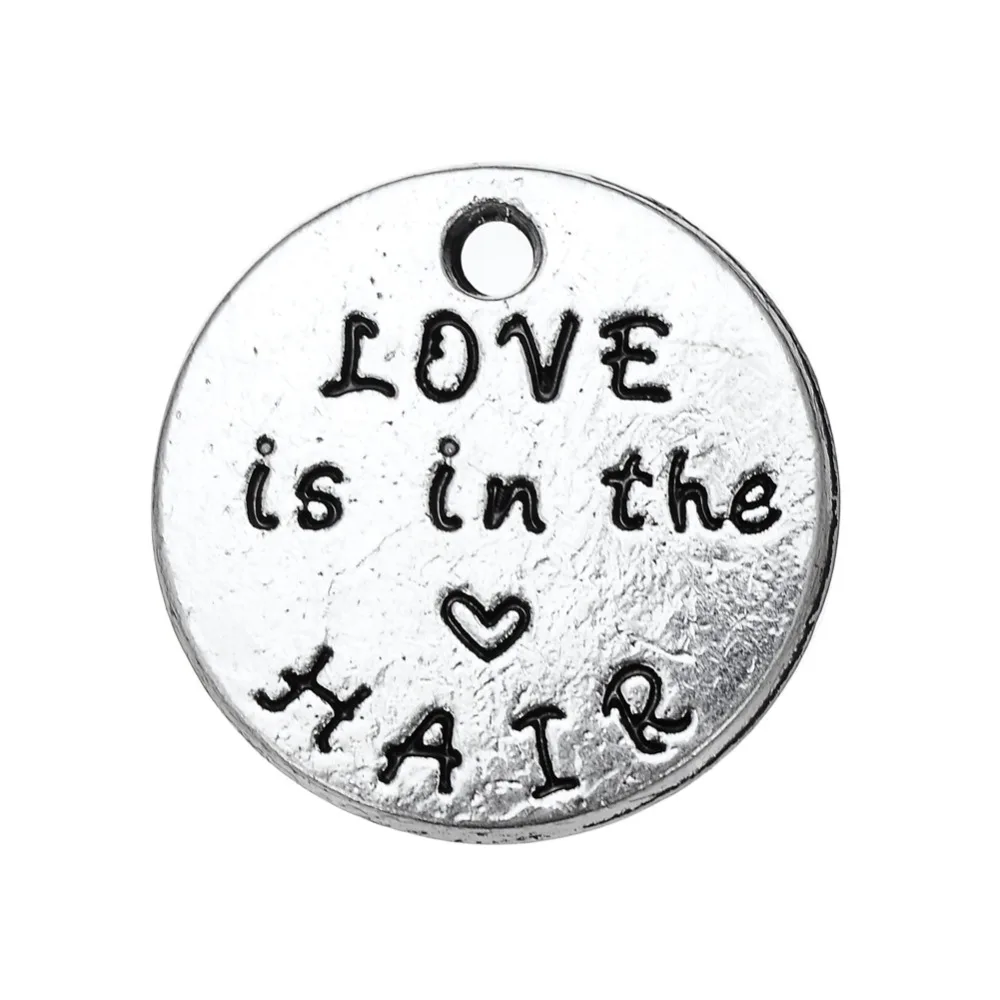 

EUEAVAN 20pcs Antique Silver Plated Letter Words Love Charms Pendants Jewelry Finding For Men Women