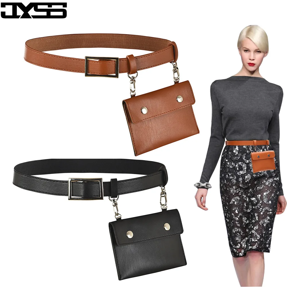 

New Long skirt Trousers Lady Waist PU leather Belt Purse Decoration Women Fashion Versatile Belt Clothing Accessories Bag