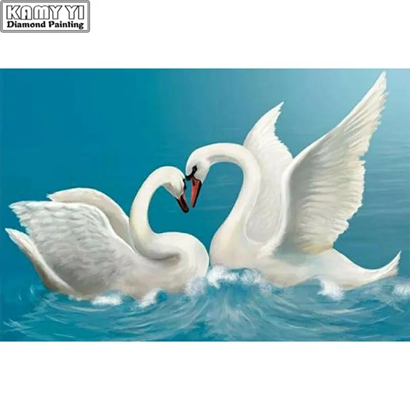 

Full Square drill 5D DIY Diamond embroidery Two swans Diamond Painting Cross Stitch Rhinestone Mosaic decoration Gift