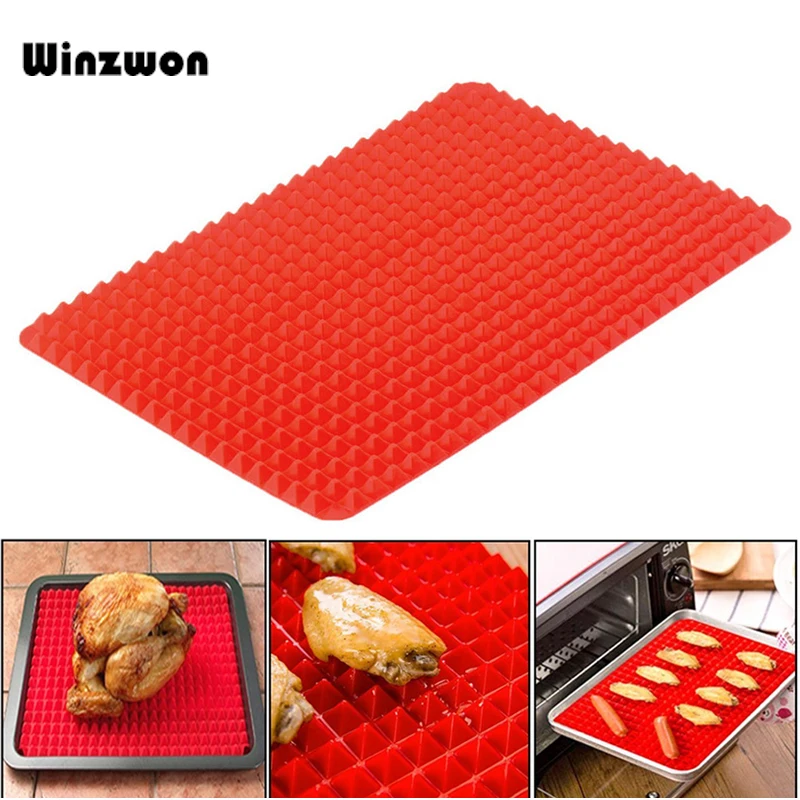 

1Pcs Pyramid Shape Silicone Baking Tray Mat Sheets Pizza Cookie Barbecue Baking Pad Pans Holder Kitchen Cooking Tools
