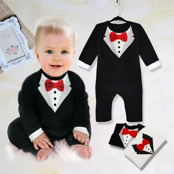 

Fashion Toddlder Newbore Baby Boy Formal Suit Party Wedding Tuxedo Gentleman Short Sleeve Romper Jumpsuit Outfit Clothes Wear