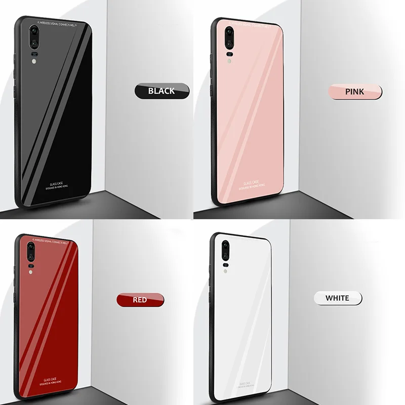 

Tempered Glass Phone Pink Cases For Huawei P30 Pro Honor 10 20 Lite P20 P30 Anti-knock Glass Cover for Huawei Mate 30 Lite Case