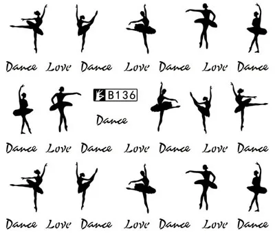

Nail sticker art decoration ballet dancer dancing slider adhesive Water Transfer decals manicure lacquer accessoires polish foil