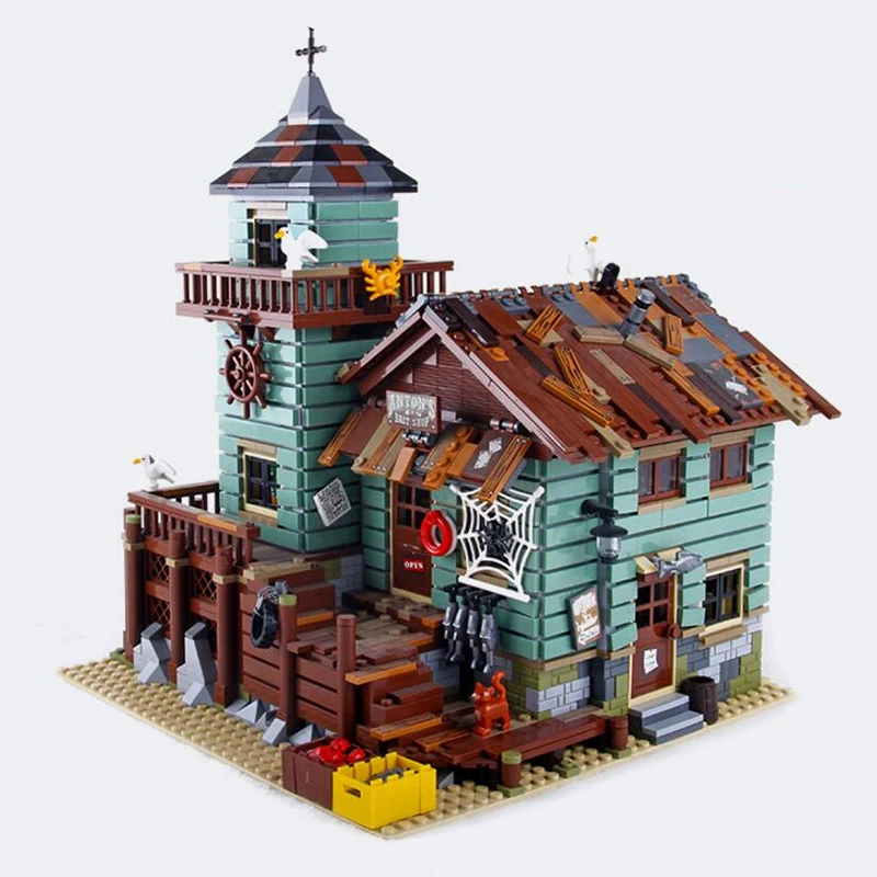 

16050 brick 2109Pcs MOC Series The Old Finishing Store Children Educational Building Blocks Bricks architecture Model toys