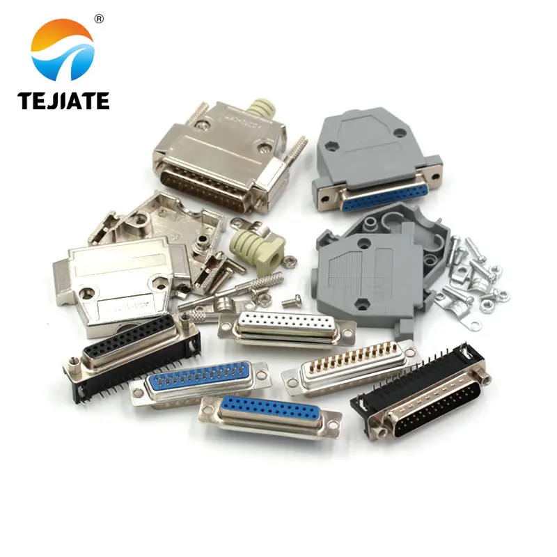 

DB25 25P Parallel Serial Port Female Male Wire Solder Connector Socket Plug VGA Adapter Plastic Metal Shell Cover
