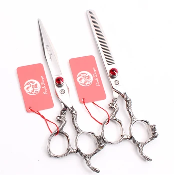 

Z9100 7" JP 440C Red Professional Human Hair Scissors or Pets Hair Grooming Shears Cutting Scissors Thinning Shears Styling Tool