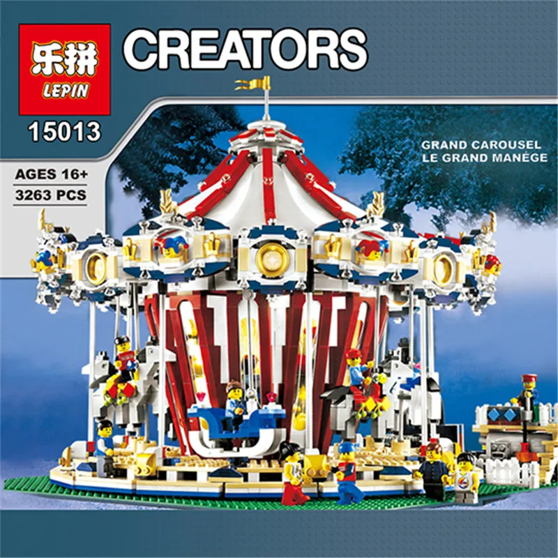 

Lepin 15013 City Sreet set Carousel Model Building Kits Blocks Toy Compatible 10196 with Funny Children Educational lovely Gift