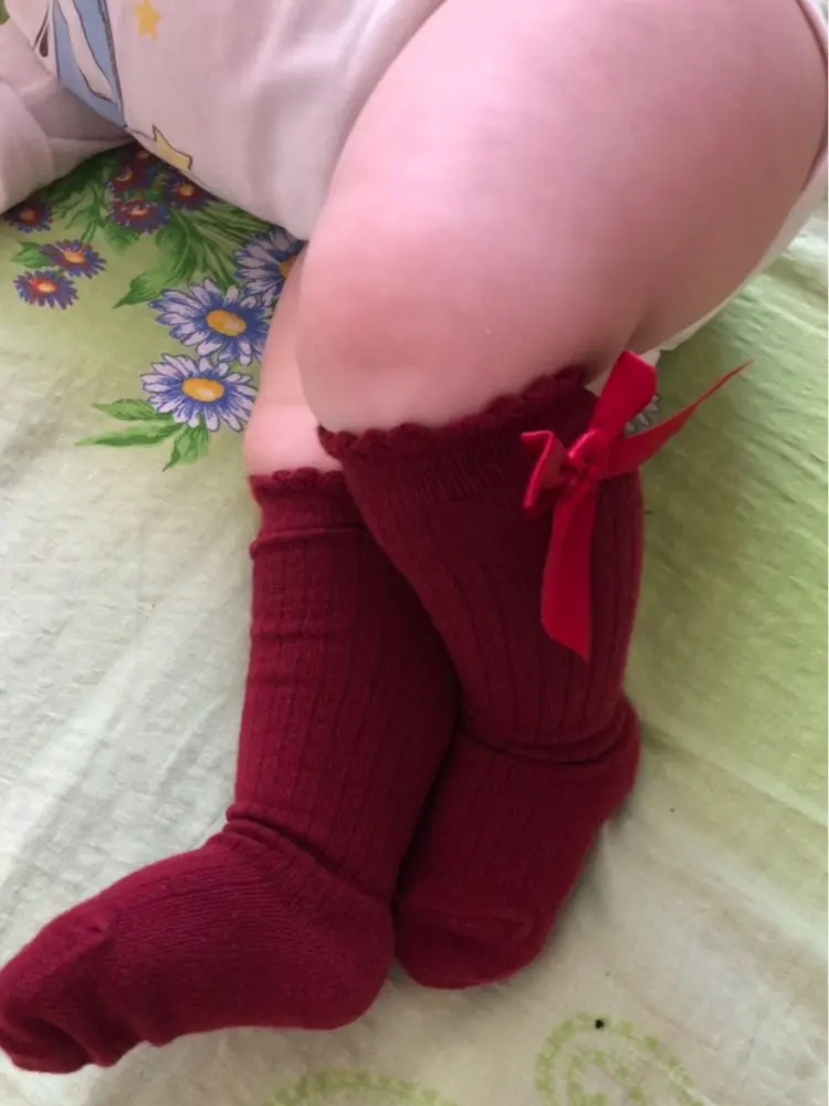 Носки для девочек; Летние гольфы для маленьких девочек; цвет красный, черный, розовый, белый, серый; носки принцессы с бантиками; Детские испанские носки для малышей