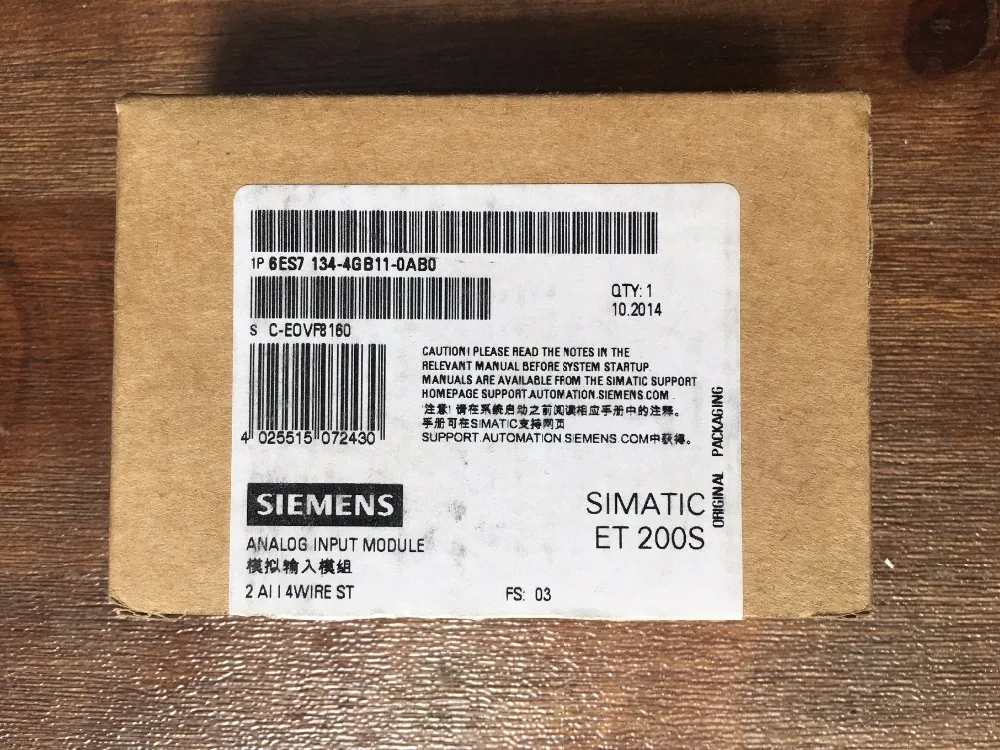 Новый SIEMENS ET200S аналоговый модуль ввода 6ES7 134-4GB11-0AB0