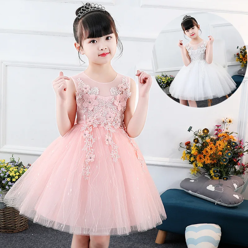 

2018 New Children's Princess dress Summer Dress Lace Wrap dress Girls 'Big Boy Dress