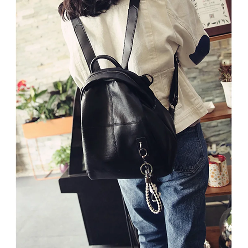 2018 Mochilas Mochila Feminina мягкий овечий кожаный рюкзак для женщин маленькая сумка отдыха