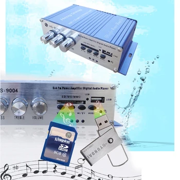 

kaolanhon 30W*2 DC12V TF HS-9004 Amplifier home audio inserted SD card / U disk USB/MP3 small amplifier board computer