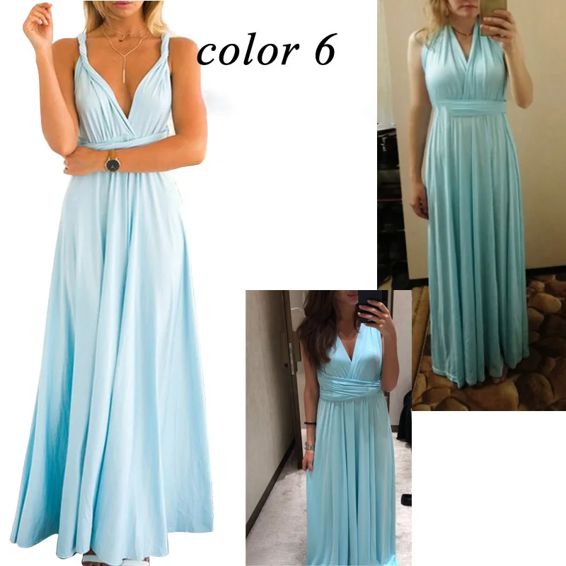 Women's Transformer Convertible Boho Wrap Multi Way Party Long Maxi Dress Sexy Bandage Bridesmaids Infinity Gown Dress