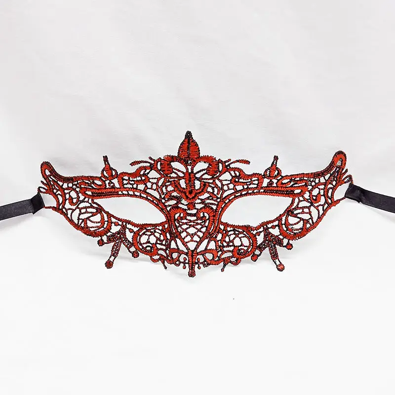Горячая штамповка красная женская сексуальная Маскарадная маска из кружева для карнавала Хэллоуин Маскарад Половина лица мяч Вечерние Маски маскарадный костюм#30 - Цвет: PM013TR