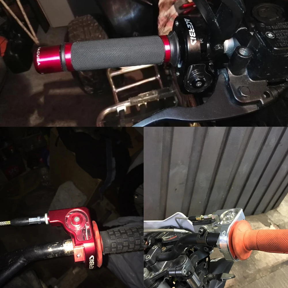 ZSDTRP Universal CNC Aluminum 7/8'' 22mm Throttle Grip Quick Twister + Throttle Cable CRF50 70 110 125 250 Dirt Pit Bike