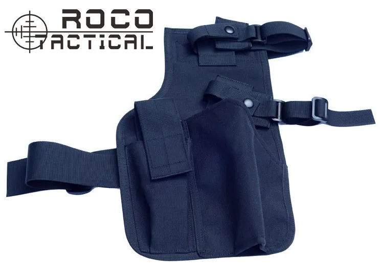 ROCOTACTICAL Warrior Swat MP9 ножная кобура с подсумок военный Molle ручной пистолет кобура из Cordura 1000D нейлон - Цвет: Black