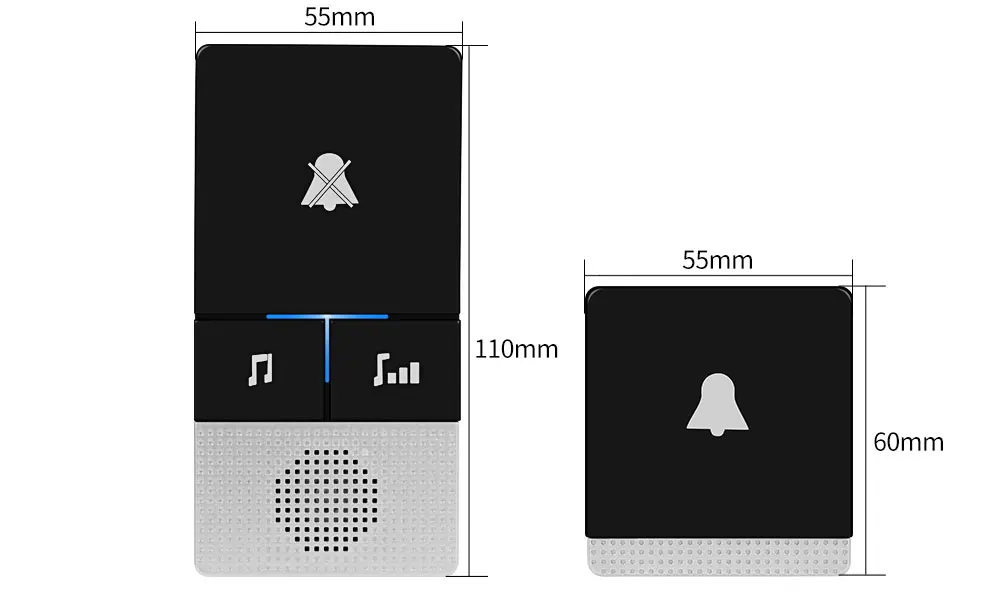 Водонепроницаемый Беспроводной дверной звонок AC 90-240 В автономным питанием дверной звонок нет необходимости Батарея ЕС, США