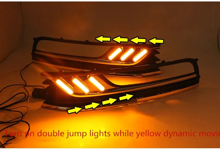 Osmrk led drl Дневной ходовой светильник для Volkswagen Passat b7 с движущимися желтыми поворотниками и синим ночным ходовым светильник