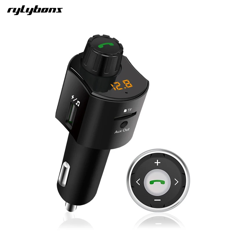 Rylybons FM передатчик Bluetooth Handsfree Car Kit TF USB fm Автомобильный MP3-плеер 3 5 мм AUX Hands Free Dual
