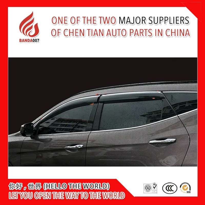 

4 pcs Injection molding trim vent shade rain sun wind deflector window visor for santafe 2006-2012 2013-2017