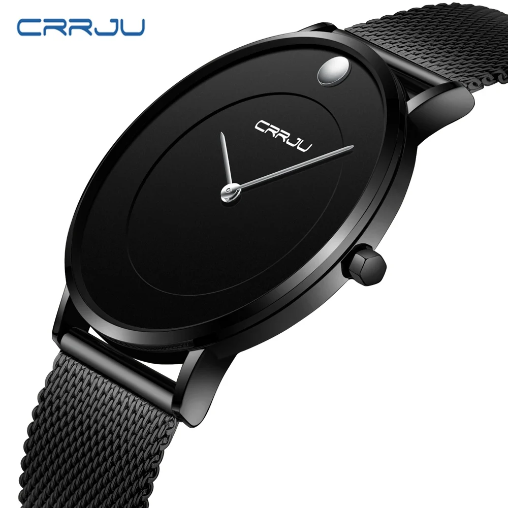 

New CRRJU Mens watches Luxury Brand business Quartz Slim Watch Men Military Sports Waterproof Dress Wristwatch erkek saat