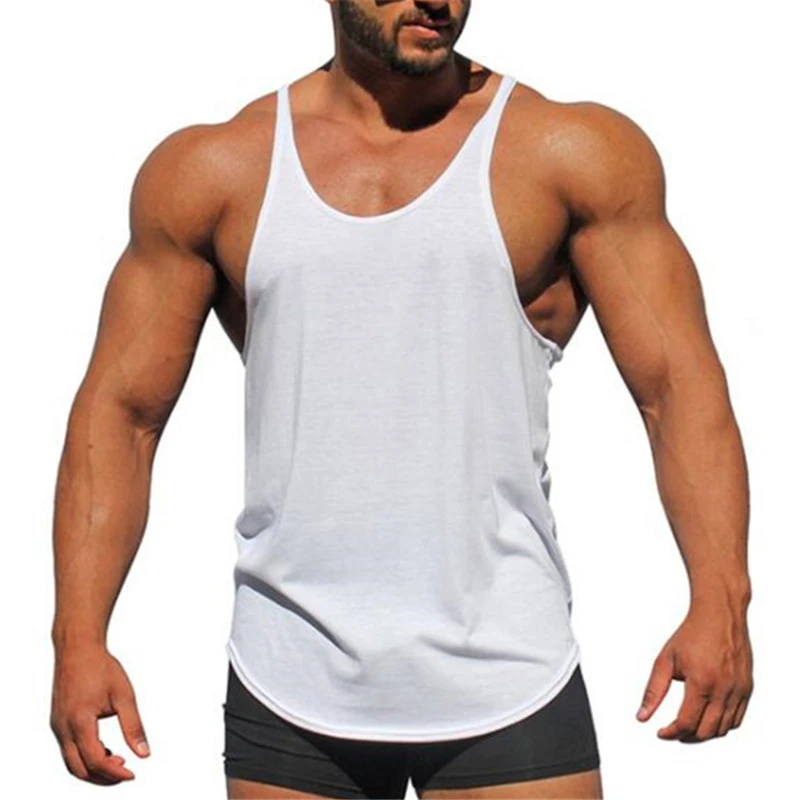 

Bodybuilding stringer tank tops men blank vest solid color gyms singlets fitness undershirt men vest muscle sleeveless shirt