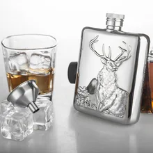 Hohe Qualität 6 unze Edelstahl Flachmann Personalisierte mit Trichter Alkohol Kolben Whiskyflasche Bar Werkzeuge Geschenke Flaschen mit Box