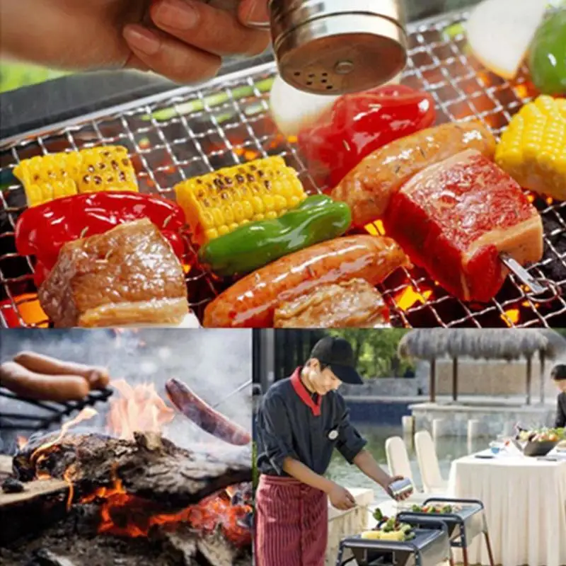 6 unids/bolsa barbacoa especias condimento botellas Camping especias tarro botella condimento vajilla al aire libre de acero inoxidable barbacoa herramientas