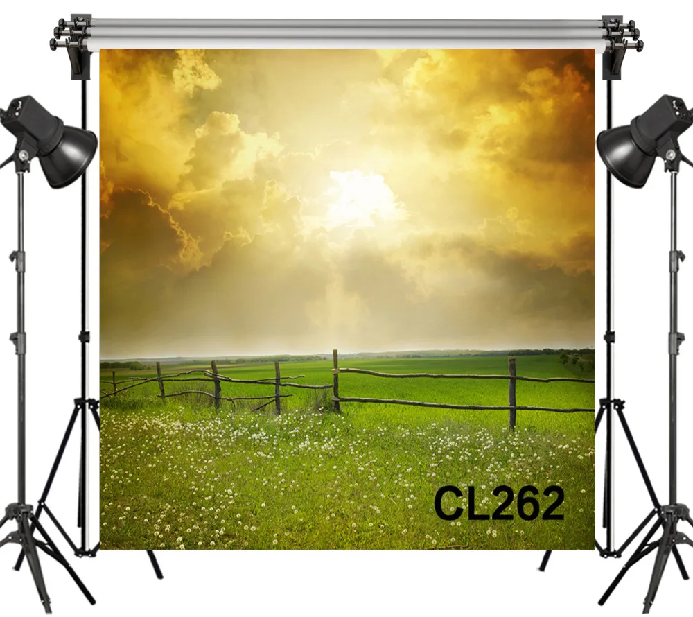

Setting Sun Steppe Fence Polyester Backdrop Background Photography Studio Props Photographic Photo Seamless Washable No Crease
