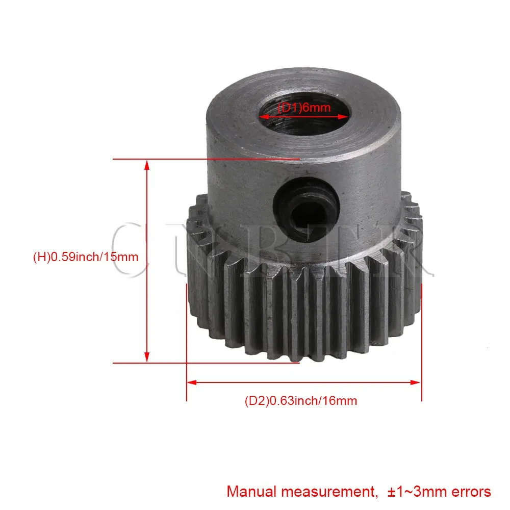 CNBTR 16x15 мм 0,5 Модуль 45# сталь 30 зубьев прямозубая цилиндрическая Шестерня мотор-редуктор 6 мм отверстие для DIY микро-генераторы малая техника