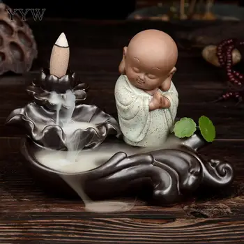 

Zen Monk Incense Cone Burner Backflow Incense Cones Holder Aroma Censer Incenso Home Fragrance Stand Lovely Design Decor Gift