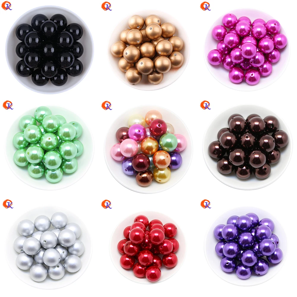 Best Cordial Design Charms Jewelry Colorful 6 20MM Acrylic Round Imitation Pearl Beads For Chunky Beads Necklace Bracelet Making