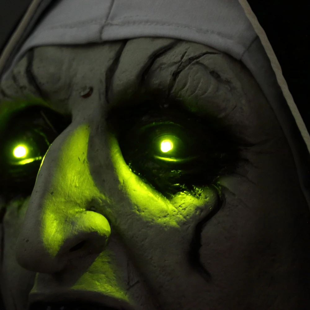 The Nun Mask Horror Mask With Scary Voice With Led light Cosplay Valak Latex Masks With Headscarf Helmet Halloween Party Props (7)