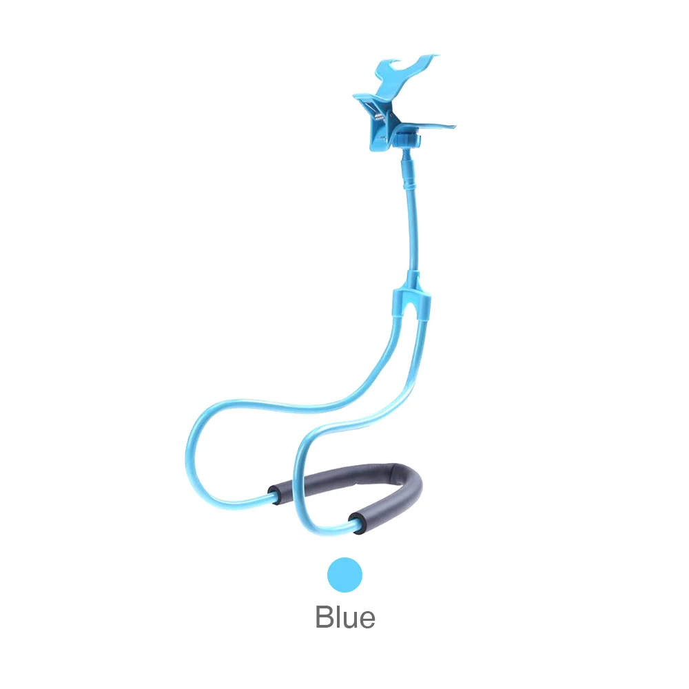 ET шеи висячий держатель для телефона Подставка для смартфона на 360 градусов Гибкая селфи-палка для iPhone X 8 7 samsung S8 S9 - Цвет: Blue
