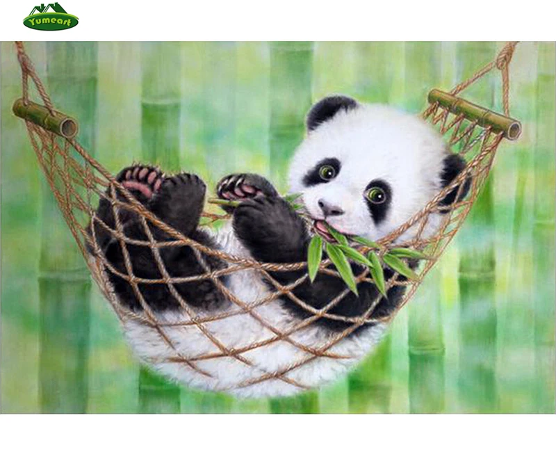 3D Diy Алмазная мозаика картина из страз вышивка DMC крестиком животные Милая панда