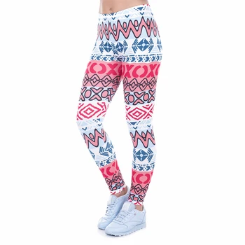 

African Aztec Mural Print Women Leggings Fitness Breathable Perspiration Quick Drying Leggins High Elasticity Trouser Pants