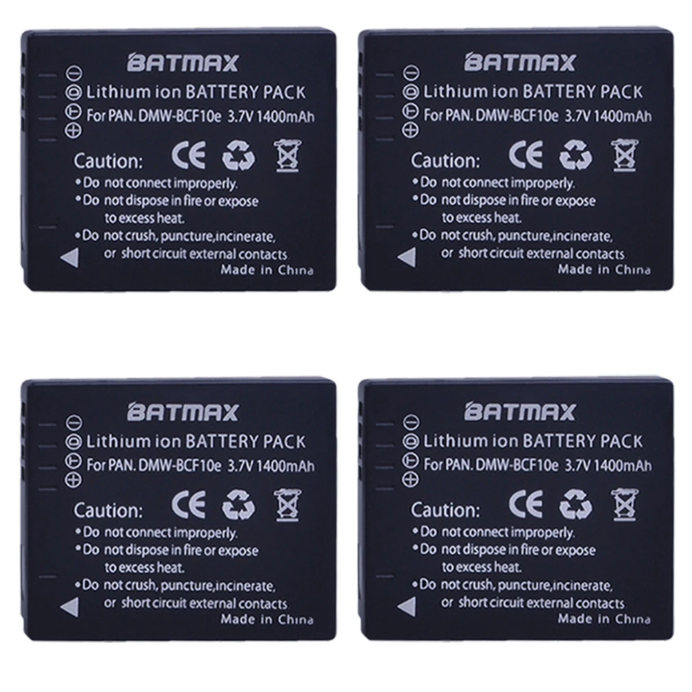 4Pcs DMW-BCF10E DMW BCF10E DMWBCF10E Battery for Panasonic Lumix DMC-FX65P DMC-FX65S DMC-FP8G DMC-FP8P DMC-FX40 DMC-FP8S FX60 |