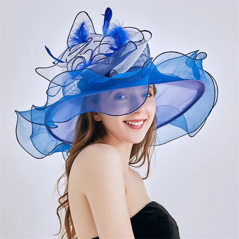 

2019 Female Summer Visor Sun Hats Organza Flower Mesh Summer Beach Hat Collapsible Protection UV Wide Brim Hat sombrero mujer
