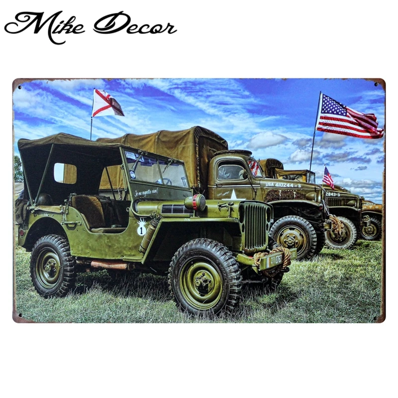 

[ Mike86 ] Military vehicles Metal Craft Vintage Pub Decor Wall art Plaque 20*30 CM Mix Items B-291