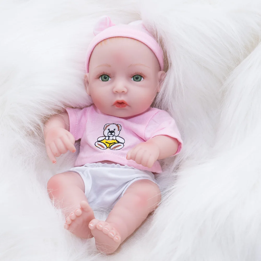 10 Inches Very Small Cute Full Vinyl Reborn Baby doll Wholesale 28cm Silicone Reborn Baby Dolls