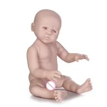 20Inch Boy Girl Reborn doll kit Full Limb Anatomically Correct not Finished Product Open Eyes Baby Realistic Beborn Baby Gifts