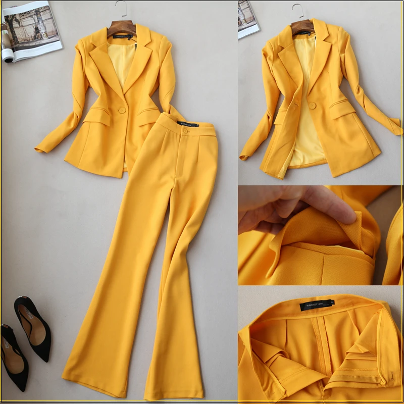 

Autumn new OL commuter fashion suit ladies suit jacket female bell pants trousers two sets of tide business professional suit