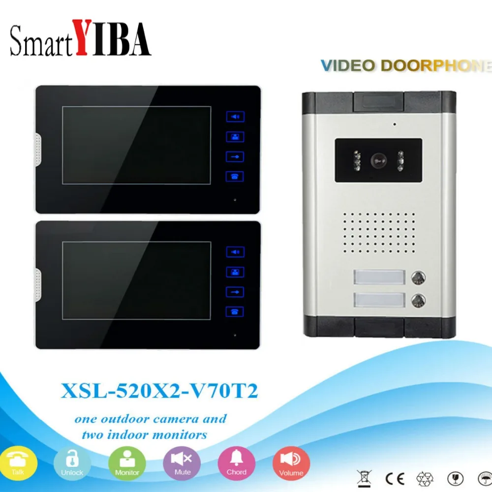 

SmartYIBA VIDEO CALL Door Phone Intercom System 2 unit Apartment Intercom Entry Kit 7" Touch Screen VIDEO DOORBELL Camera Units