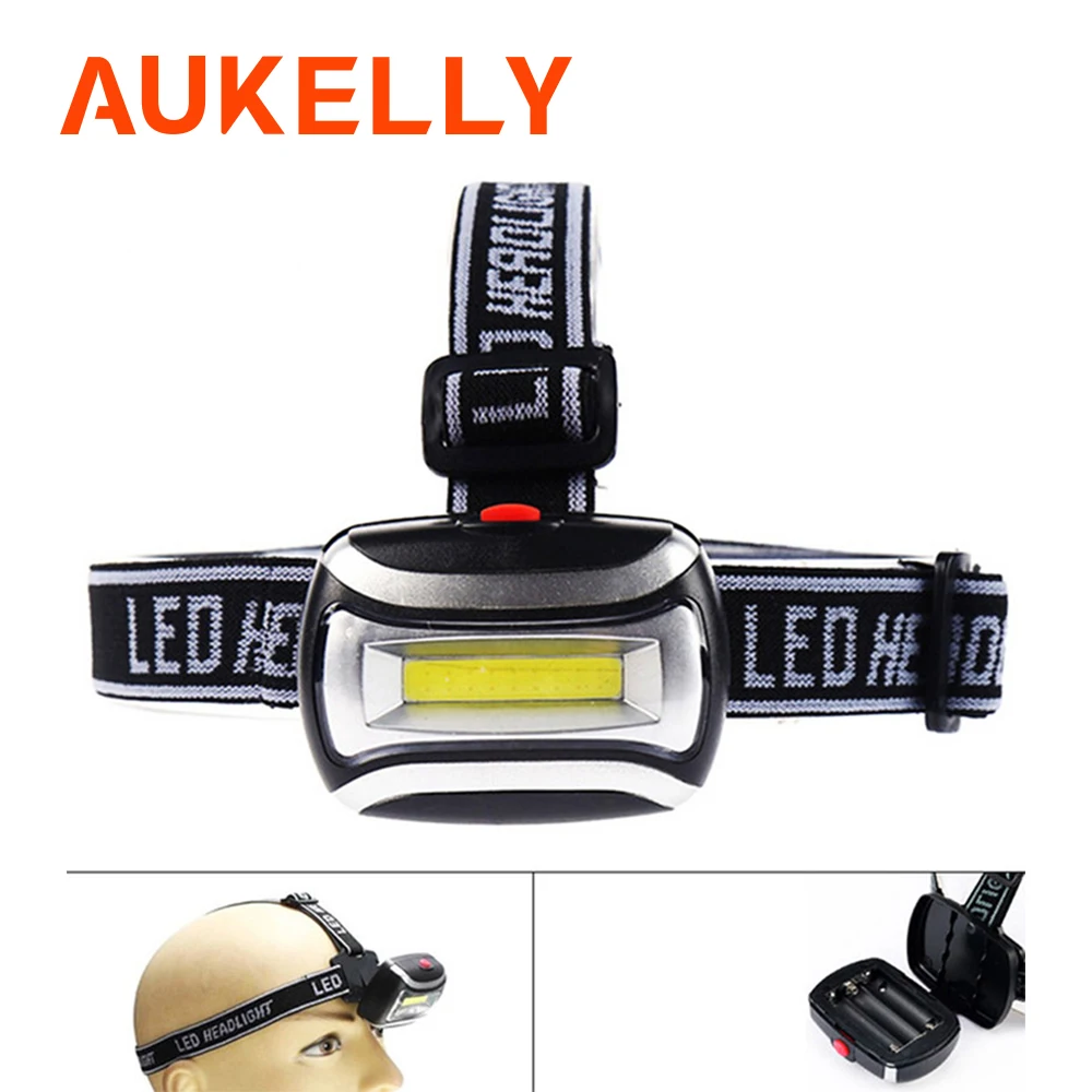 

Mini Headlamp COB LED Headlight Lightweight Head Lamp Bright Waterproof Hiking Lantern Fishing Running Flashlight Power by 3*AAA